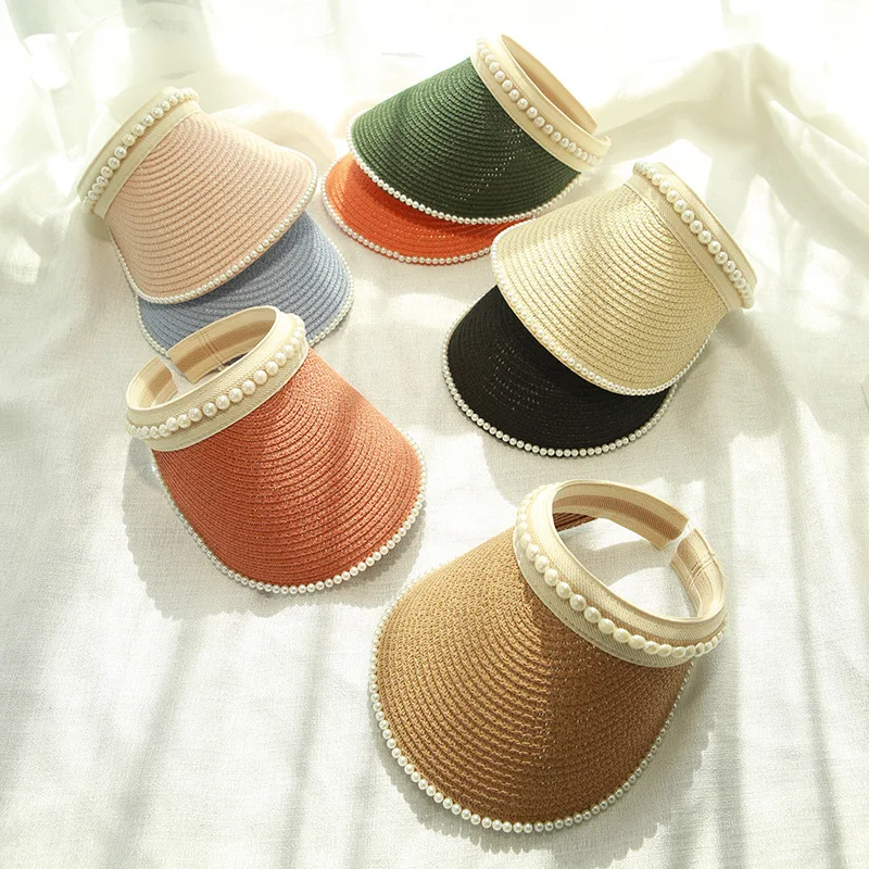 

Модная женская шапка ручной работы соломенное плетение солнцезащитные козырьки из рафии женская шляпа пляжная Панама Новые Дорожные дизай...