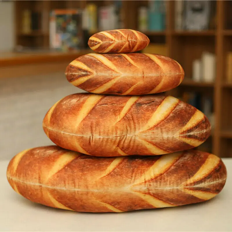 

3D Simulation Bread Shape Pillow Soft Lumbar Back Cushion Plush Stuffed Plush Toys Children Cute Funny Toys Soft Sofa Bed Decor