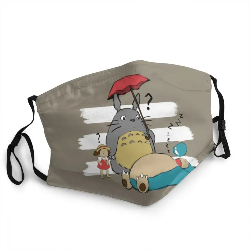 Многоразовая маска для лица Totoro And Snorlax унисекс, маска для защиты от пыли в стиле Мой сосед Тоторо, маска для защиты от смога, маска для респир...