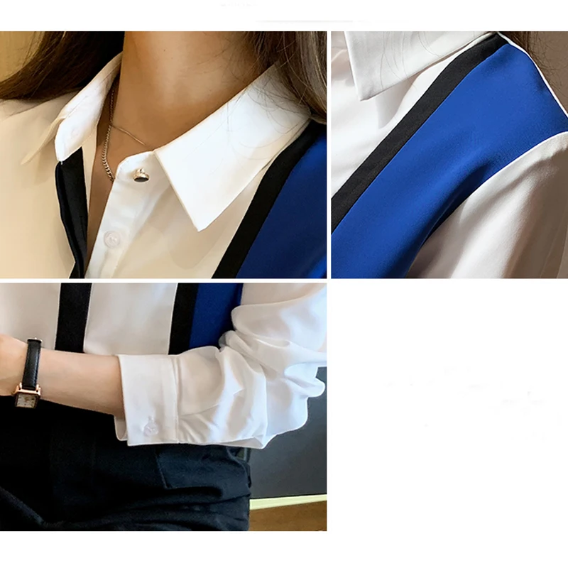 2021 Новинка весны контрастная одежда с отложным воротником верхняя модная