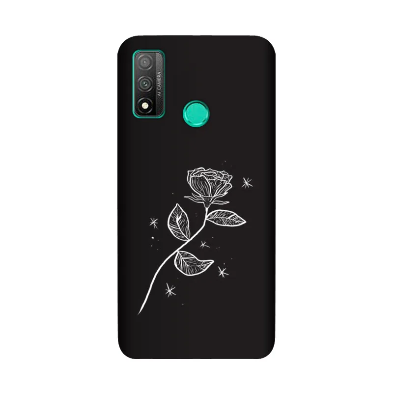 Силиконовый чехол QAQsam для Huawei P smart 2020 Матовые чехлы телефонов с рисунком цветов