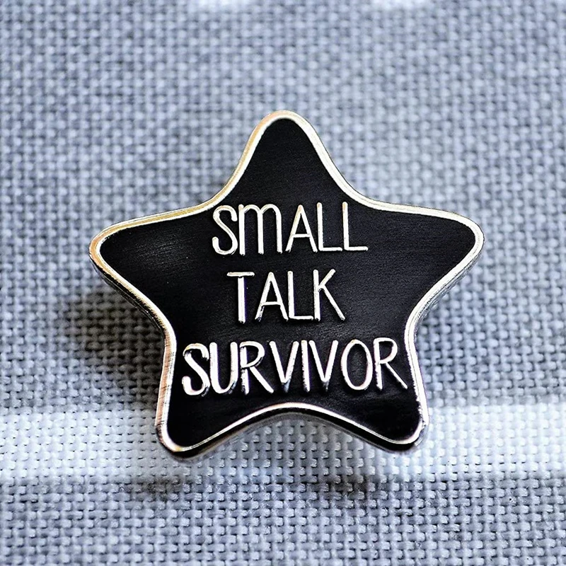 

Small Talk Survivor Pentagram Enamel Brooch Pin Backpack Hat Bag Collar Lapel Pins Badges Women Men's Fashion Jewelry Gifts