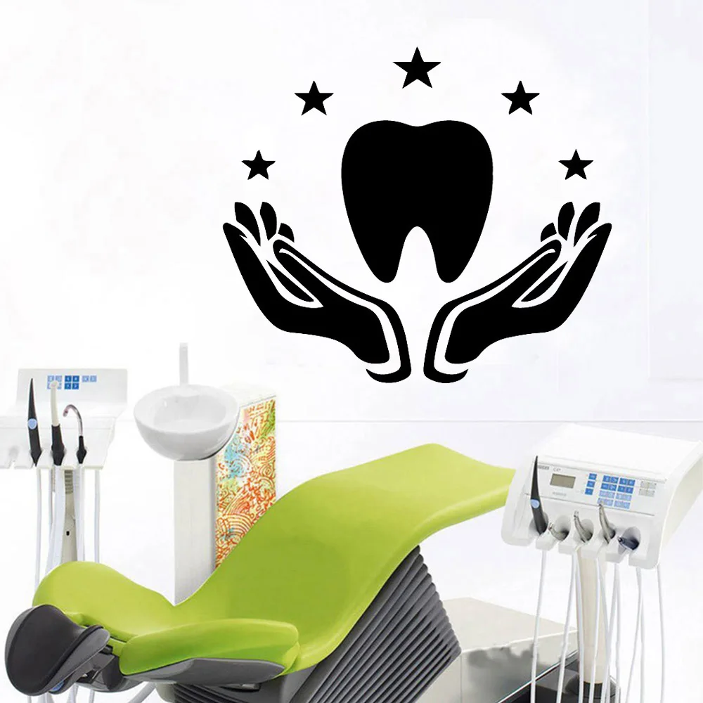 WJWY Наклейка на стену с мультяшными зубами, Настенный декор для стоматологической больницы, украшение для детской комнаты, настенные наклейки, съемные художественные обои