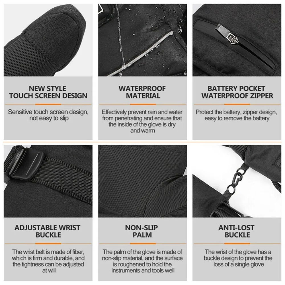 

Motorcycle Electric Battery Heated Gloves For Winter Sports Motorcycling Riding Skiing Fishing Hunting Hand Warmer Gloves New