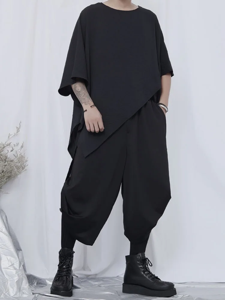 Мужские подвесные широкие брюки оригинальные повседневные в стиле темных гор