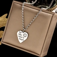 colorfast 316l stainless steel necklace irregular heart shaped pendant simple and fashionable female gift jewelry