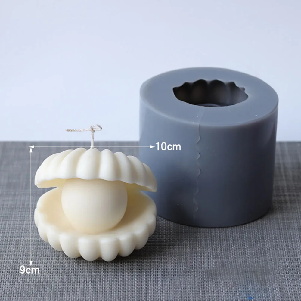

Pearl Shells Shape Aromatherapy Candle Silicone Molds Conch Handmade Wax Candle Mold Plaster Crafts Decoration Mould Tool