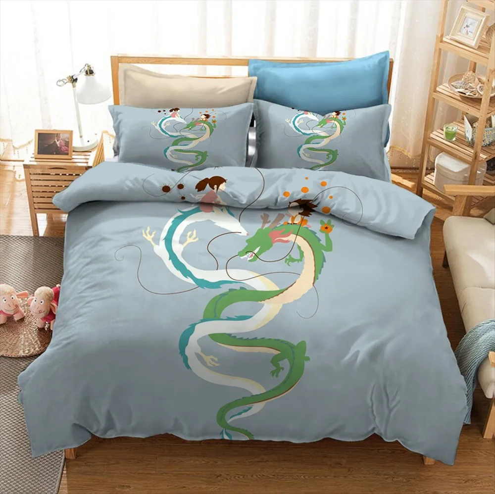 

Bedding Set Japan Anime Spirited Away 3D Printed Duvet Covers Pillowcases Comforter Set Bedclothes 140x200cm Quilt Cover Gifts