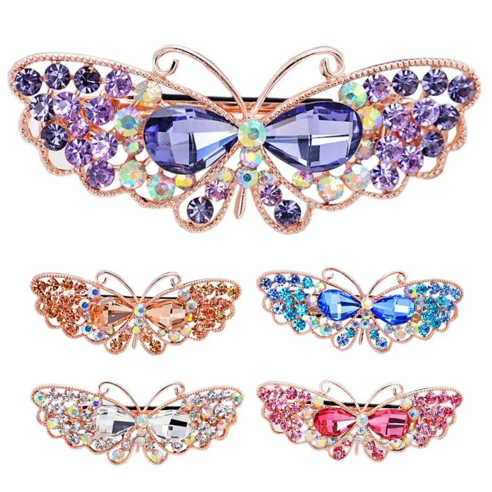 1 шт. мини хрустальные стразы Бабочка заколка для волос блестящая шпилька из