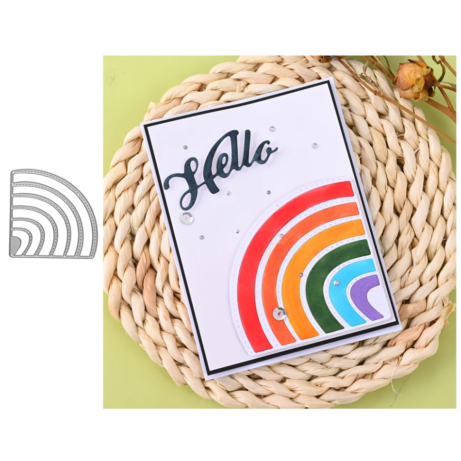 Металлические Вырубные штампы форма для вырезания изогнутая дуга радужная