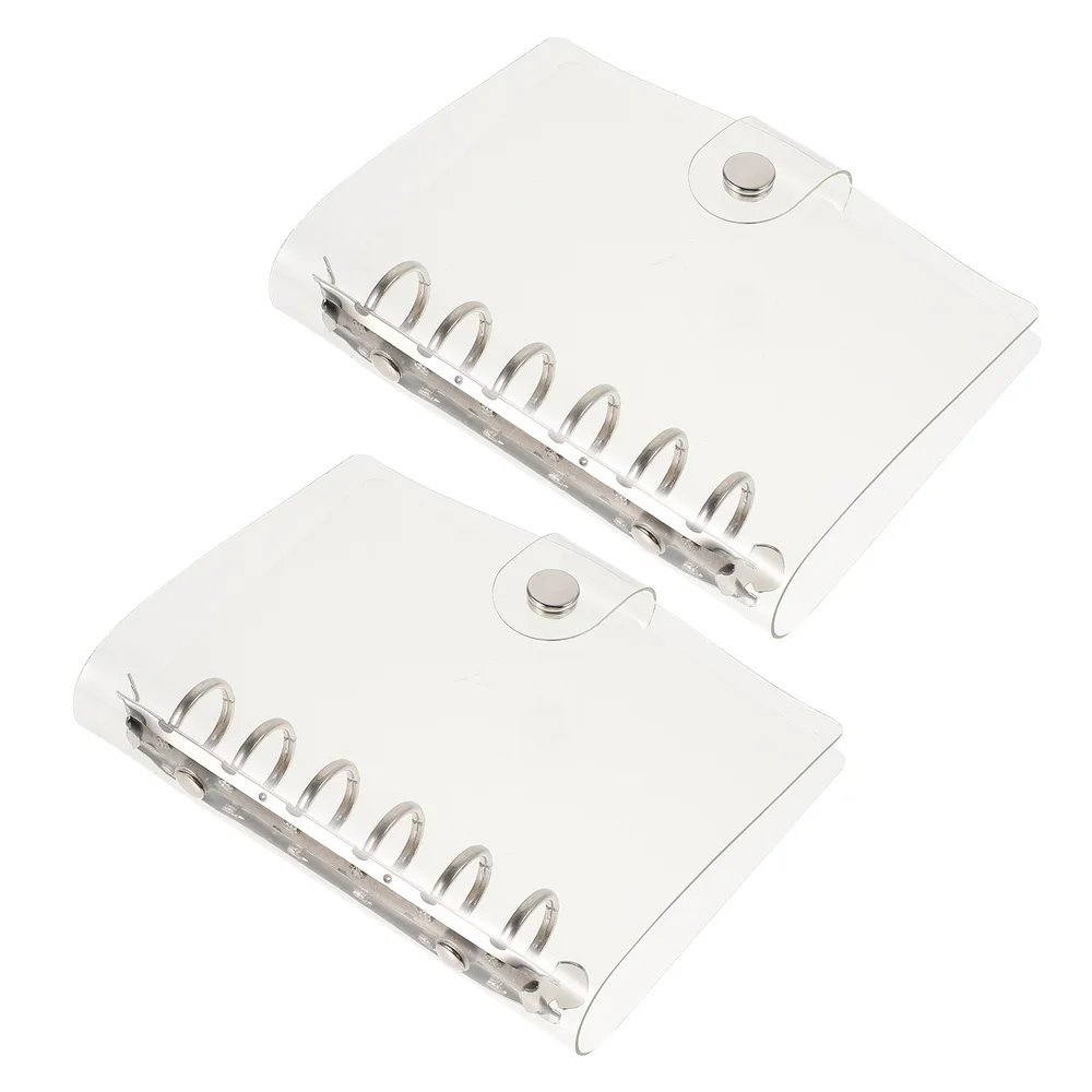 

2pcs A7 Transparent Loose Leaf Binder Notebook Diary Inner Core PVC Cover