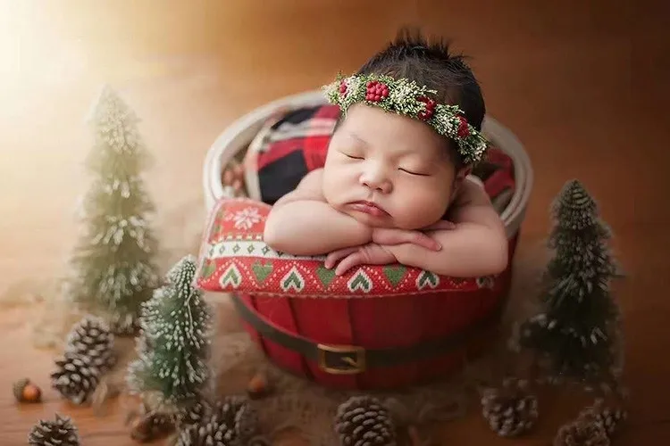 Baby Headband Newborn Photography Props full-moon baby headwear Infantil Photo Shoot Accessories Handmade Baby Headdress