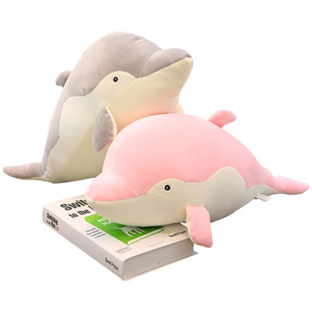 

Милая розовая Набивная игрушка в виде дельфина для девочки, ночная серая кукла, подушка для девочки, голубой подарок на день рождения