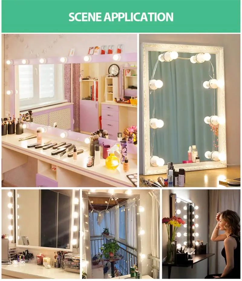 

LED Makeup Mirror Light Hand Sweep Sensor Switch Waterproof USB Mirror Front LED Makeup Mirror Light Hand Sweep Sensor Switch