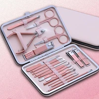 181612107pc stainless steel pedicure professional nail clipper set portable hook tweezer manicure nail cutter tool set tslm2