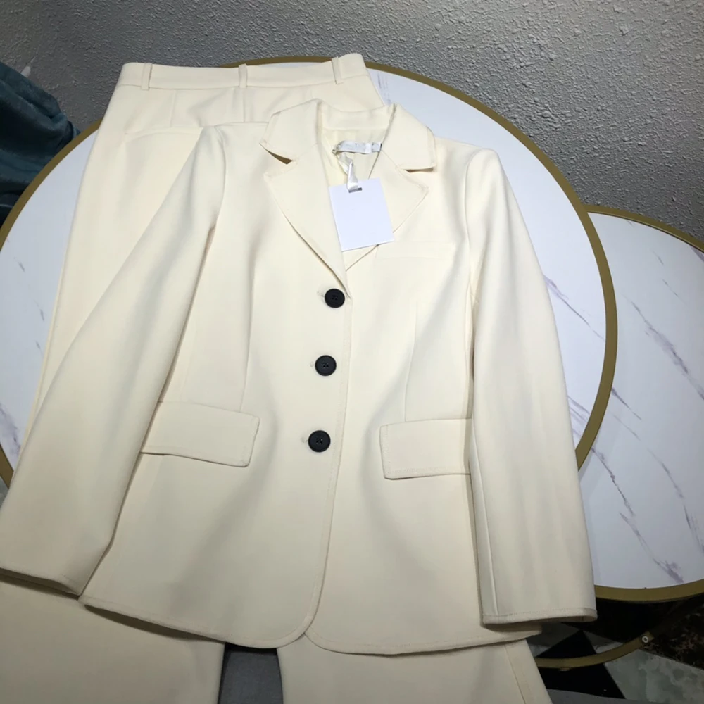 Осень зима 2020 Новый Модный женский офисный комплект из 2 предметов: блейзер +