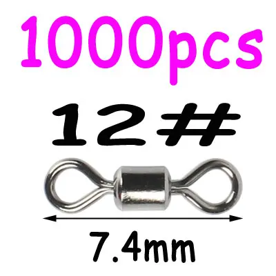 1000pcs size12 1000 шт 8 Форма медный Вращающийся шарнир для рыбалки поворотный оснастки двойное твердое кольцо рыболовные снасти для троллинга Джиги Крючки - Цвет: 1000pcs size12