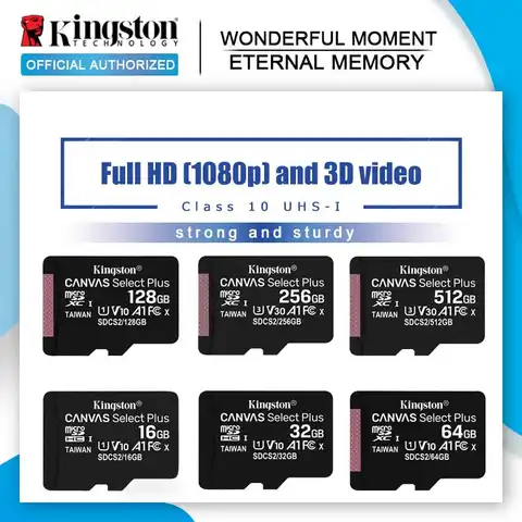 Kingston Micro SD карта 128 ГБ 256 Гб класс 10 Флэш-карта памяти 64 ГБ 32 ГБ 16 ГБ TF карта cartao de memoria microsd 512 ГБ для телефона