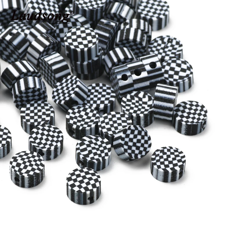 

Плоские круглые мозаичные бусины 9 мм из полимерной глины, россыпью бусины для изготовления ювелирных изделий, рукоделия, браслетов своими ...