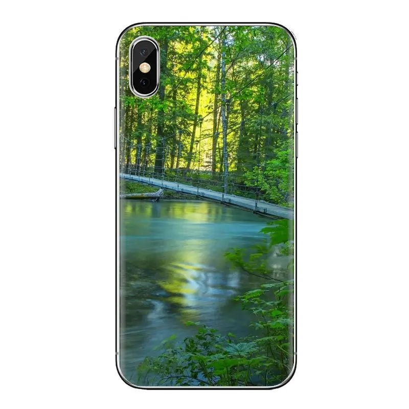 TPU Transparent Case Covers For Huawei Nova 2 3 2i 3i Y6 Y7 Y9 Prime Pro GR3 GR5 2017 2018 2019 Y5II Y6II Green forest and river |