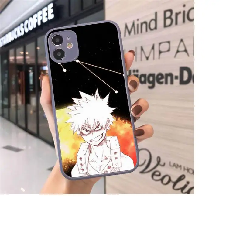 

My Hero Boku No Hero Academia Phone Case Matte Transparent for iPhone 7 8 11 12 s mini pro X XS XR MAX Plus cover funda