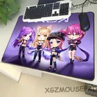 Коврик для мыши XGZ, резиновый нескользящий коврик большого размера с мини-персонажами из мультфильмов, с замком, для ноутбука, ПК, настольного компьютера, для League of Legends KDA