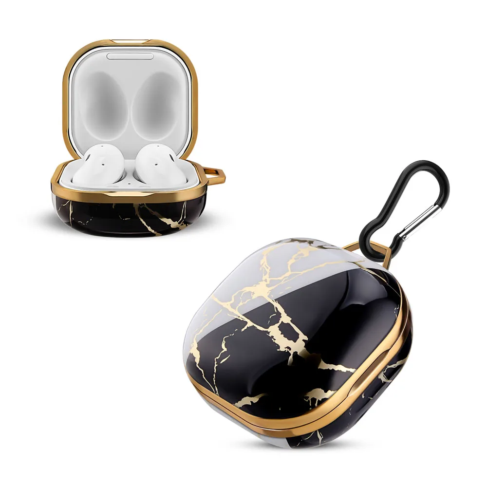 

Luxury Electroplated Marble Earphone Case For Samsung Galaxy Buds Live / Pro Buds Plus Hard Bluetooth Headset Protector Cover