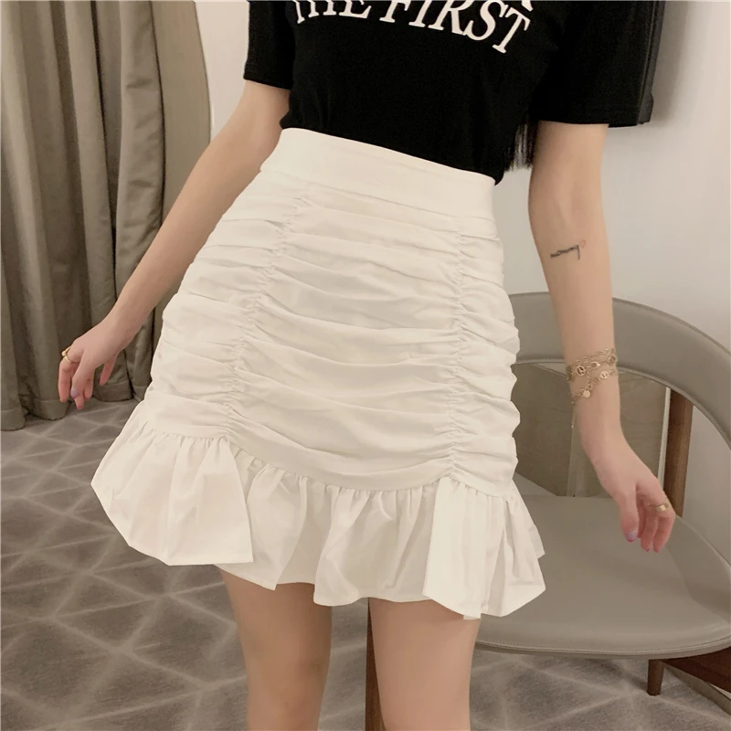 

2021 Spring and Summer New High Waist Slimming Thin Fishtail Women's Design Sense Niche Sheath A- line Skirt