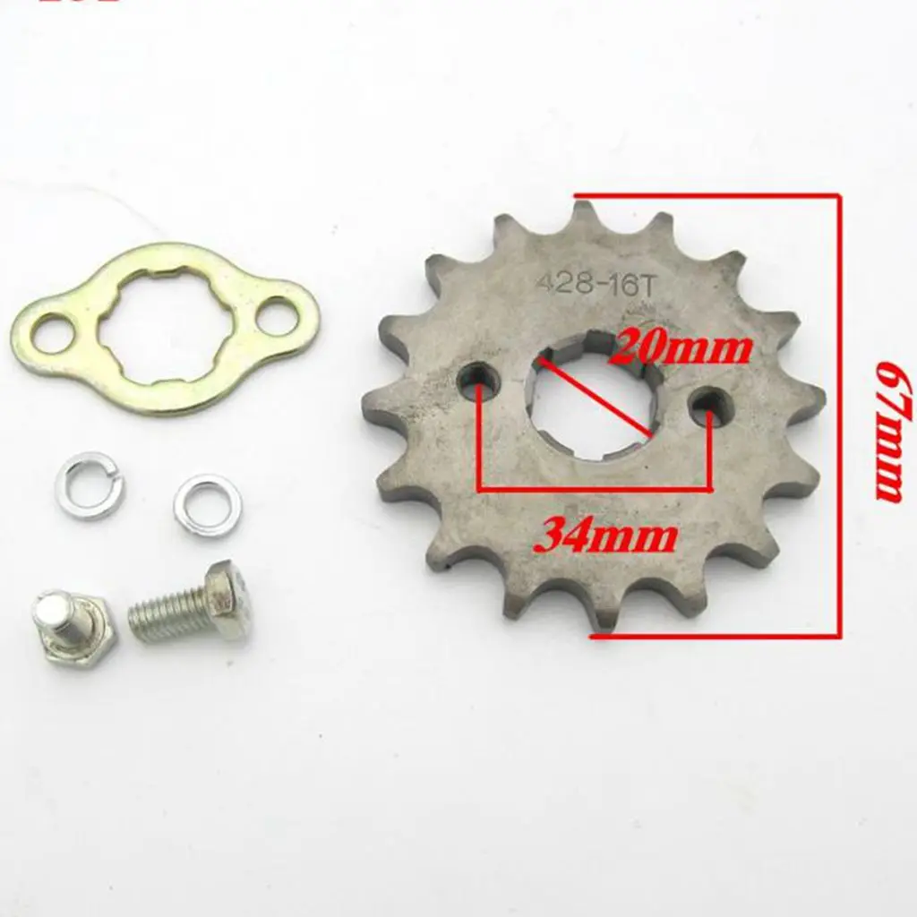 Передняя Звездочка для мотоцикла Cog 16T 428 цепь Pit Pro/Trail/Dirt bike ATV Quad центр отверстие 20