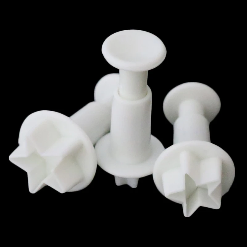 

3Pcs Biscuit Cookies Cutter Mini Star Shape Plastic Baking Accessories Kitchen Gadgets Food Grade Fondant Cake Plunger