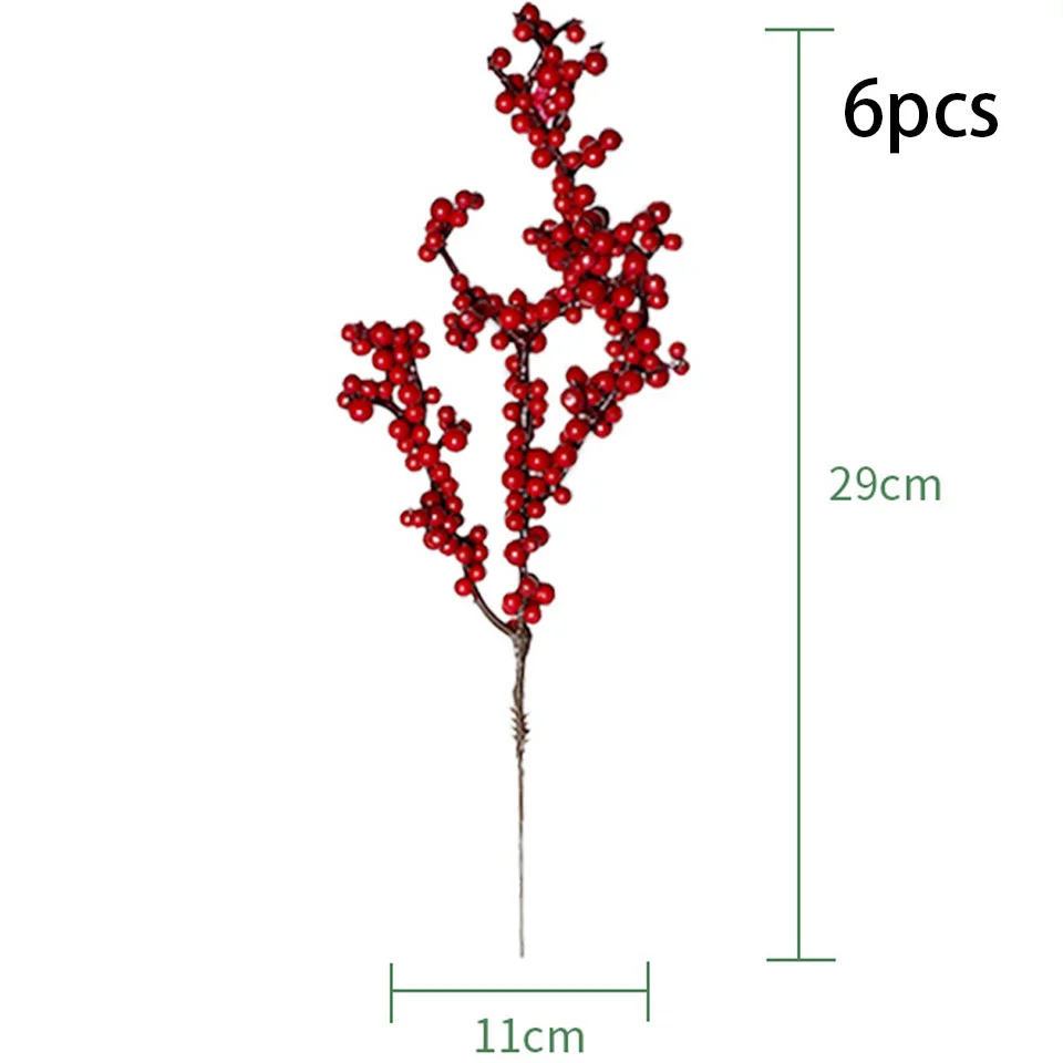 Искусственные рождественские ягоды Partism красные золотые 6 шт.