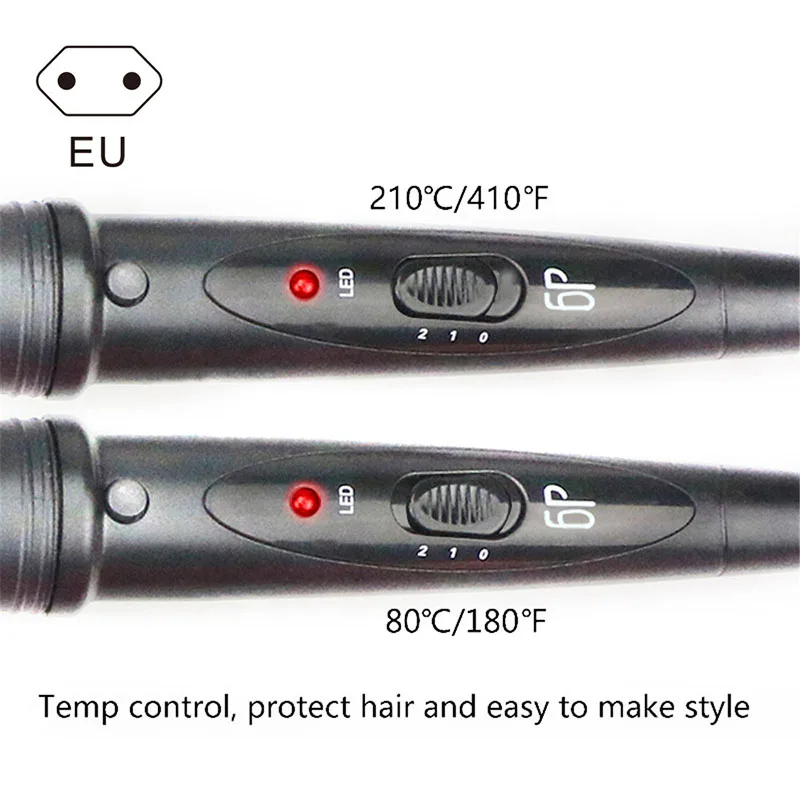 

6 in 1 Multifunctional Hair Curler Set Interchangeable Ceramic Tourmaline Hair Curling Set MH88