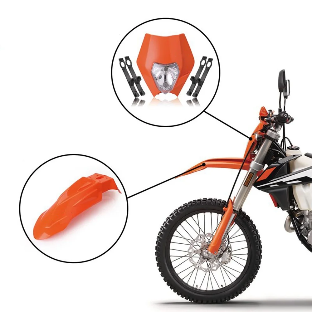 Передние крылья + Мотоцикл Dirt Bike супермото универсальный обтекатель фар для Honda