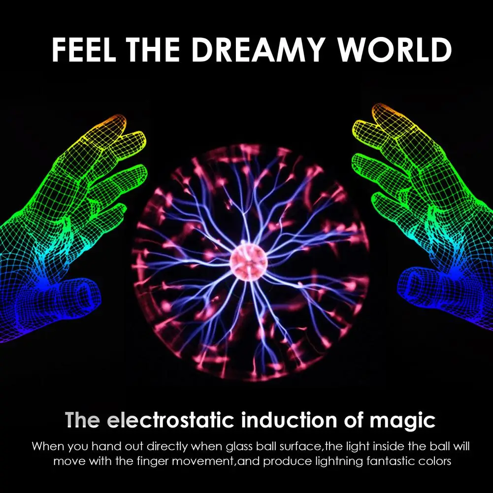 Плазменный шар электростатический с USB разъемом волшебный хрустальный