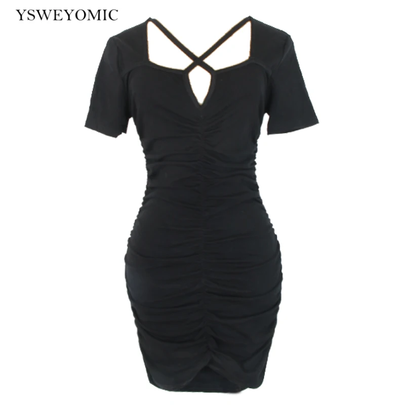

Sexy Tight Dance Skirt Black Soft Nylon Cotton Breathable Summer Style Short-Sleeved Dance Outfit Practice Latin Dance Skirt 359