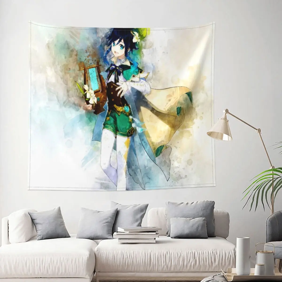 

Tapestry Venti - Genshin Impact Anime Game Decor Wall Room Home Decoration Hanging Bedroom Kawaii Cute Style