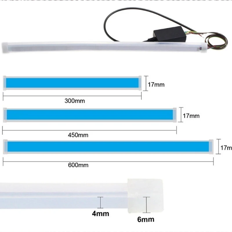 

Car Turn Signal Lamp 1pc 30/45/60cm Ultra Thin Double Color Car lighting Soft Tube LED Strip DRL Flowing Daytime Running Strip