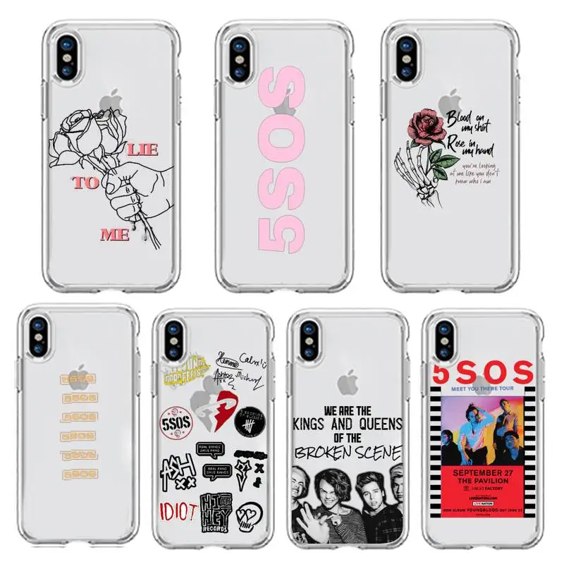 5SOS band 5 seconds of summer чехол для телефона прозрачный мягкий iphone 5s 5c se 6 6s 7 8 11 12 plus mini x xs xr