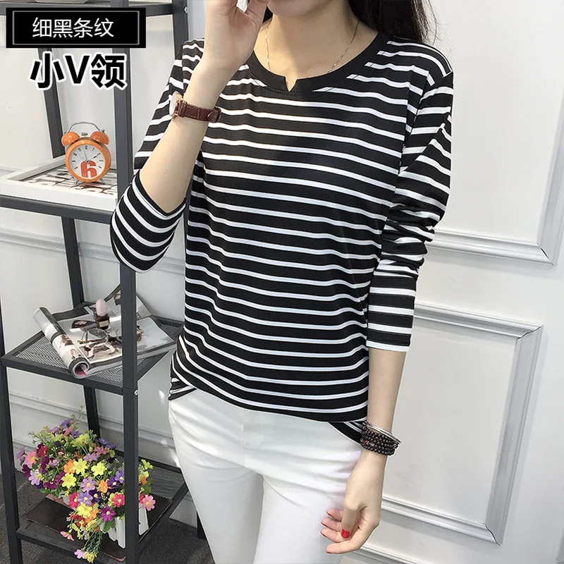 Базовая футболка с длинным рукавом женские топы Повседневная в стандартную