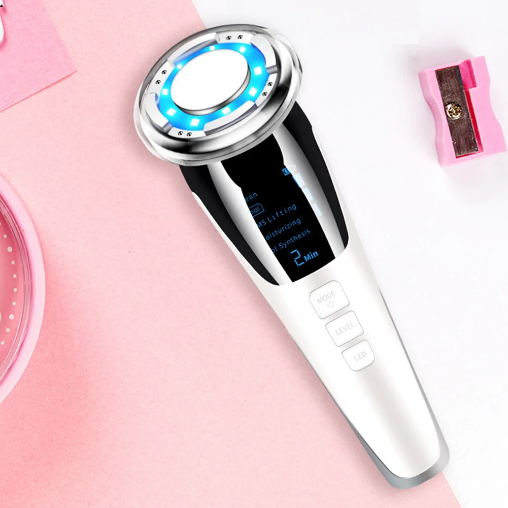 

EMS Electric Vibration ABS Hot Cold Face Massager Skin Tightening Light Therapy Cleaner Wrinkle Removal Lifting Machine Home