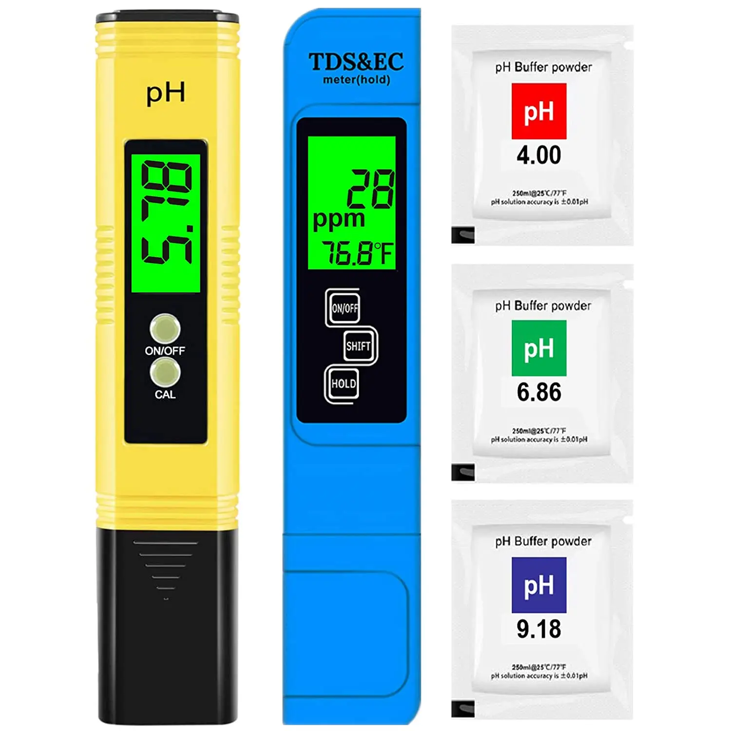 

Digital PH EC TDS Meter Tester Temperature Pen Water Purity PPM Filter Hydroponic for Aquarium Pool Water Monitor with backlight