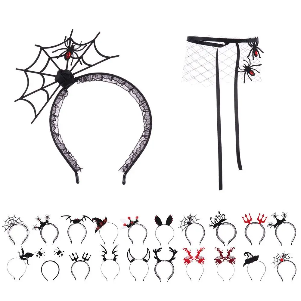 Женская модная повязка на голову Хэллоуин ободок с дьявольским Рогом маска