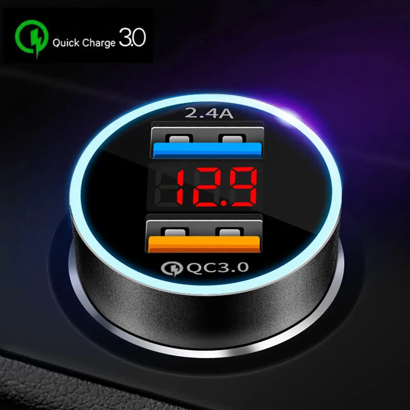 Быстрая зарядка 3 0 + 2.4A автомобильное зарядное устройство 18 Вт QC3.0 Dual USB