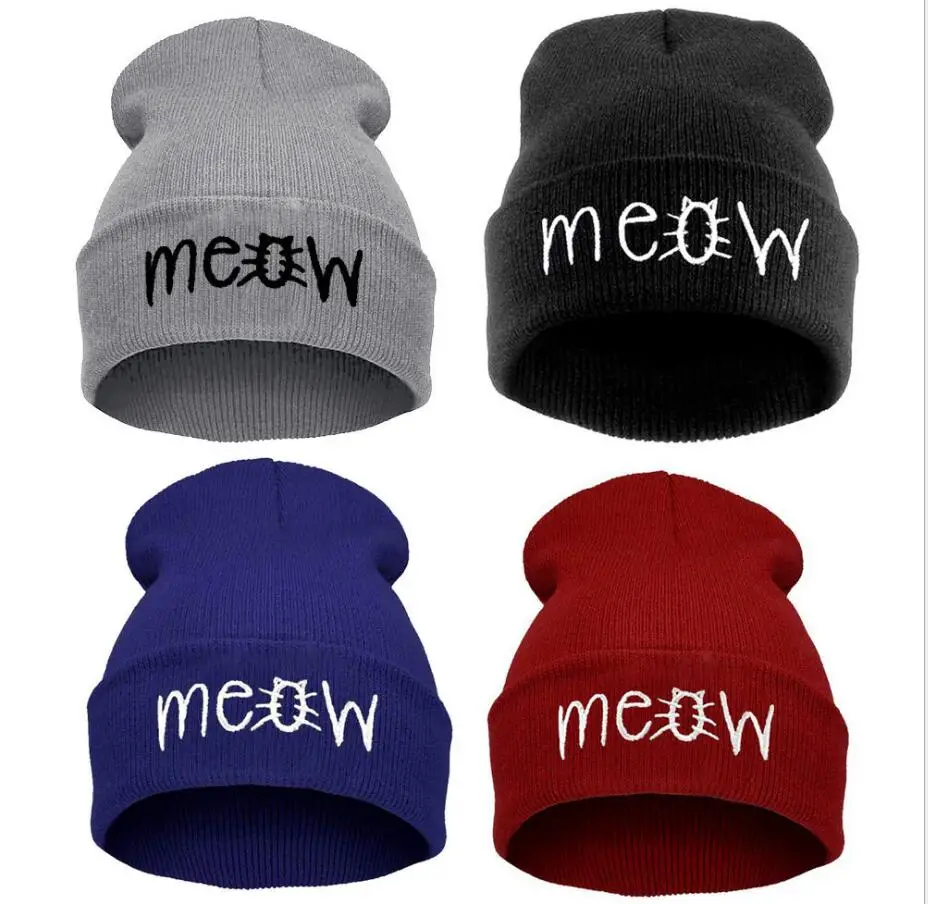 Новый осень зима шапка мяу Мужская и женская повседневная обувь в стиле хип хоп