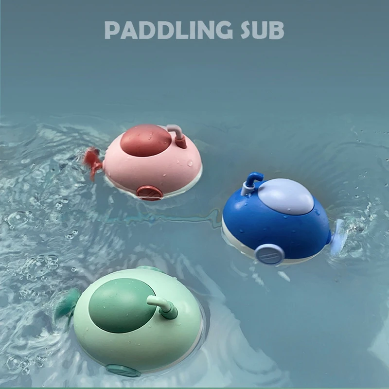 

4PCS Baby Bath Toys Infant Swim Chain Wind Up Little Submarine Rocket Bathtub Clockwork Toys for Boys Girls