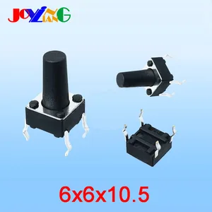 JOYING LIANG Black 6mm Square 10.5mm Height Touch Switch 4 PIN Small Key Switches 6x6x10.5mm Copper Foot 10pcs/lot