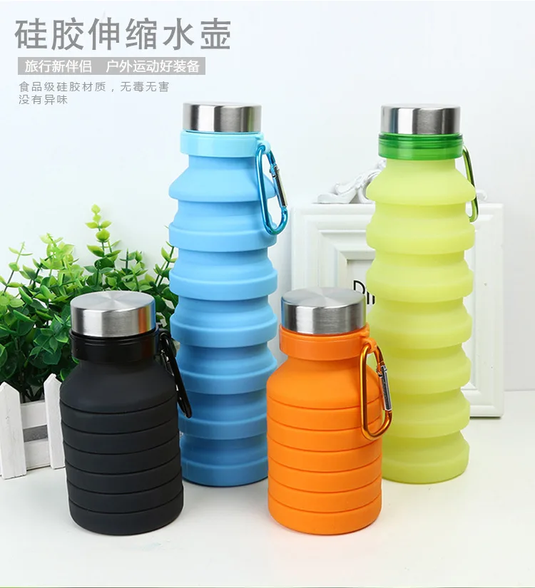 500 мл дорожная чашка из нержавеющей стали силиконовые выдвижные складывающиеся