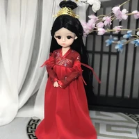 30cm bjd doll costume doll girl toy 23 joints movable 6 points dress up doll clothes hanfu suit chinese style fairy toy gift