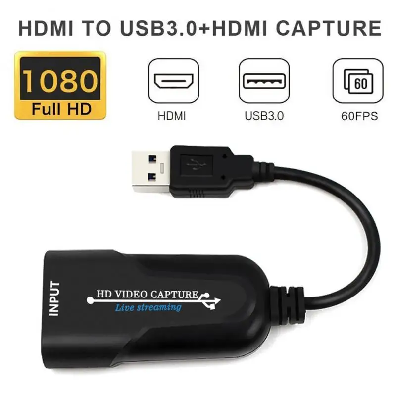 

Портативная карта захвата видео HDMI, USB 2,0, HDMI 1080P, записывающее устройство, коробка для прямой трансляции видео для PS4, DVD, HD-камеры, запись
