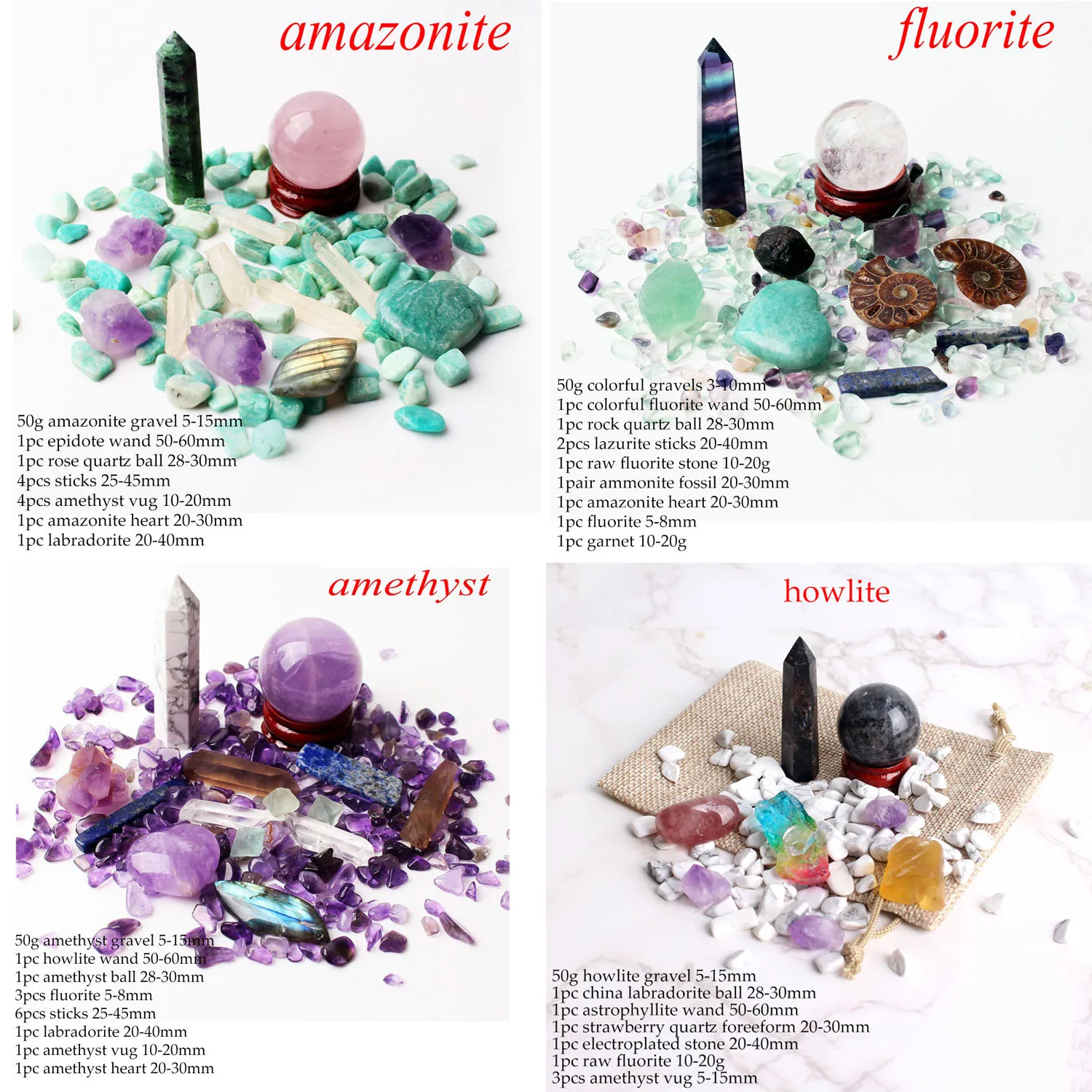 1 набор много смешанных природных кристаллов обелиск шариковая палочка сердце